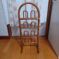ラタン製 スリッパラック 4段 8足収納 玄関収納 昭和レトロ - メルカリ
