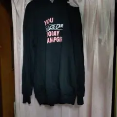 ANAP GIRL プリントパーカー 160 ブラック