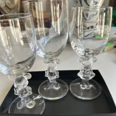 ミッキー デザイン ワイングラス 3個セット