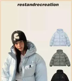 新品未使用　Rest & Recreation　ダウンジャケット　水色　Mサイズ