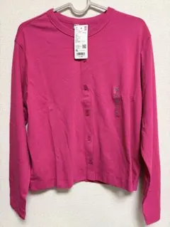 UNIQLO UVカットジャージークルーネックカーディガン 12 Pink XLのサムネイル