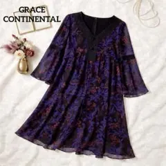 グレースコンチネンタル★　ワンピース　シアー　花柄　エレガンス　高級　春服