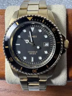 TIMEX ダイバーズウォッチ レア VINTAGE TIMEX 1980s DAY SPORT DIVER BLACK DIAL QUARTZ MEN'S
