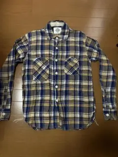 ラスト新品同様9000- FOB FACTORY インディゴ チェック シャツのサムネイル