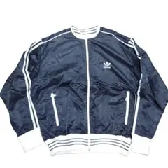 adidas トラックジャケット スリーライン 黒 白 XLサイズ アディダス