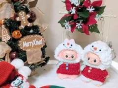 雪だるま 10cm イニシャル LABUBU ミニラブブ 着せ替え 被り物