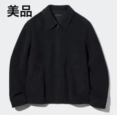【極美品】ユニクロ シングルカラーショートブルゾン ネイビーS 欧米