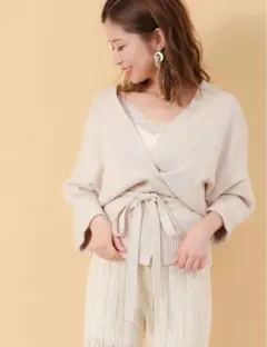 フーズフーチコ カシュクールカーディガン ベージュ who's who Chico カシュクールカーディガン - メルカリ
