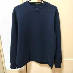 UNIQLO ソフトニットフリースクルーネックT　ネイビーブルー　メンズS