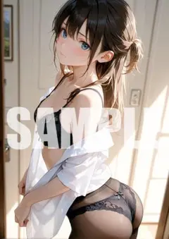 №25　可愛い 女の子 イラスト ポスター A4 セーラー服 制服 アニメ風