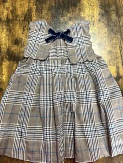 プティマイン　ワンピース　80 チェック　リボン