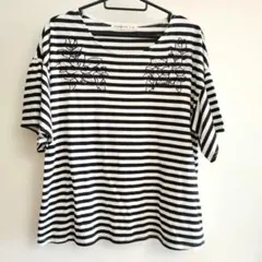 Cutie Blonde ボーダー 刺繍 半袖Tシャツのサムネイル