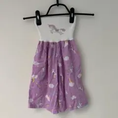 パジャマ　女の子　腹巻き付　ユニコーン　紫　120のサムネイル
