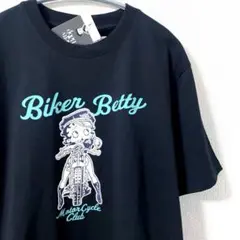 BETTY BOOP ベティちゃん　バイク　Tシャツ サンリオコラボ　ブラック