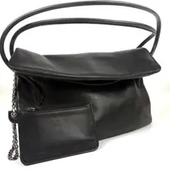 BALLY バリー キルティング×本革 レザー ハーフムーン ハンドバッグ黒 