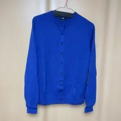 ユニクロ　メリノクルーネックカーディガン　L ブルー