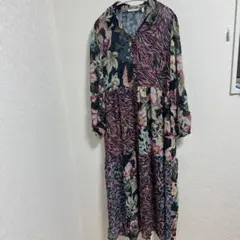 美品　Soft Surroundings 花柄パッチワークワンピース M