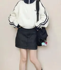 ADOLESCENCE　アドレセンス　台形　デニムミニスカート　韓国ファッションのサムネイル