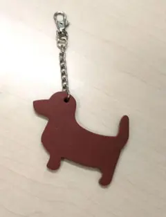 バックチャーム　キーホルダー　ドッグ　犬型　革　ハンドメイド　リメイク