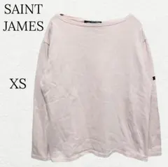 1491【セントジェームス】ボートネックカットソー 綿 ピンク XS フランス