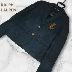 【美品】ラルフローレン 刺繍 エンブレム ウールテーラードジャケット 6