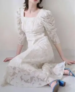 【SNIDEL】スリーブボリュームジャガードワンピース