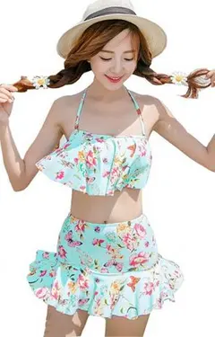花柄 フリル セパレート  ビキニ セット