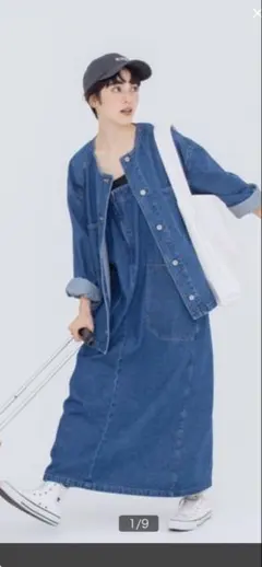 ♡美品♡★スタジオクリップ★ デニムオーバーオールスカート