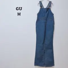 ジーユー　デニムスリムサロペットパンツ　ストレッチ　サイドジップ　М