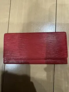 赤　レザー　長財布 ヴィトン　ルイヴィトン　札入れ