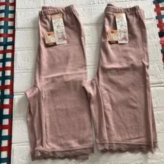 新品／吸湿発熱 レース付きパンツM ピンク 2枚セット
