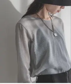ラメテンジクシアーLS TEE JEANASIS ジーナシス シルバー