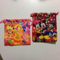 ディズニー柄  巾着袋２セット