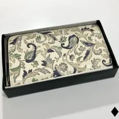 ♦︎ 文庫屋大関 長財布 花柄 唐草 青紫 ペイズリー柄 ラウンドファスナーのサムネイル