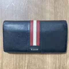 BALLY　バリー　ストライプ　二つ折り財布　ブラック　レザーのサムネイル