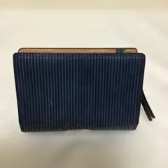 BAGGY PORT 藍染Lファスナー二つ折り札入れ　ネイビー／ベージュのサムネイル