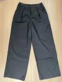 ナノユニバース　ワイドパンツ　ブラック