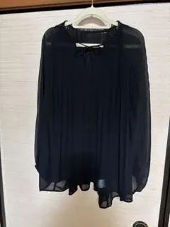 ジーナシス　シースルートップス　ブラウス　黒