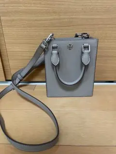 即購入TORYBURCH トリーバーチ　グレー ミニショルダーバッグ　ミニトート