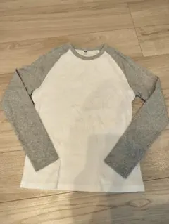 UNIQLO ソフトリブクルーネックT ラグラン　グレー