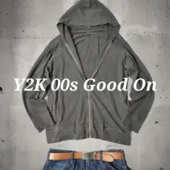 Y2K Good On フェード グレー フルジップパーカー