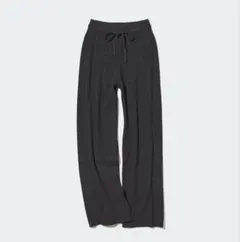 ま*す様 ユニクロ ウォッシャブルニットリブパンツ ダークグレー XS