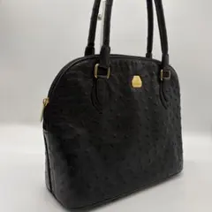 VIA LA MODA ハンドバック 2WAY オーストリッチ 南京錠 ブラック 