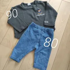ユニクロ 長袖 Tシャツ 90 パンツ 80 セット