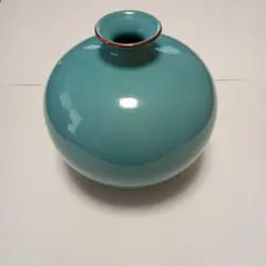 九谷焼 青緑色 丸型陶器