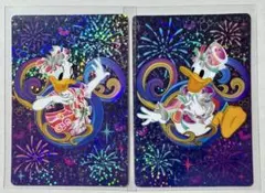 香港ディズニー　トレカ　ドナルド　デイジー　20周年