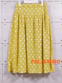 FELISSIMO チェリー柄 切替ギャザースカート Mのサムネイル