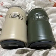 THERMOS 蓋付きタンブラー 2個セット ベージュ・オリーブ