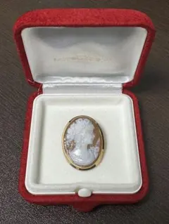 w*o様 ヴィンテージ　シェルカメオ　ペンダント　ブローチ　ゴールド　K18 7