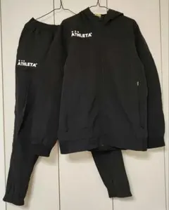 【ATHLETA】サッカートレーニングウェア上下 ブラック L